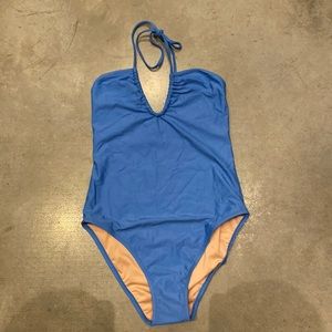 Madewell blue one piece swim suit NWT